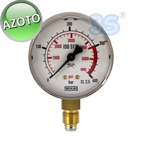 Manometro 400 bar per azoto - 0-400,